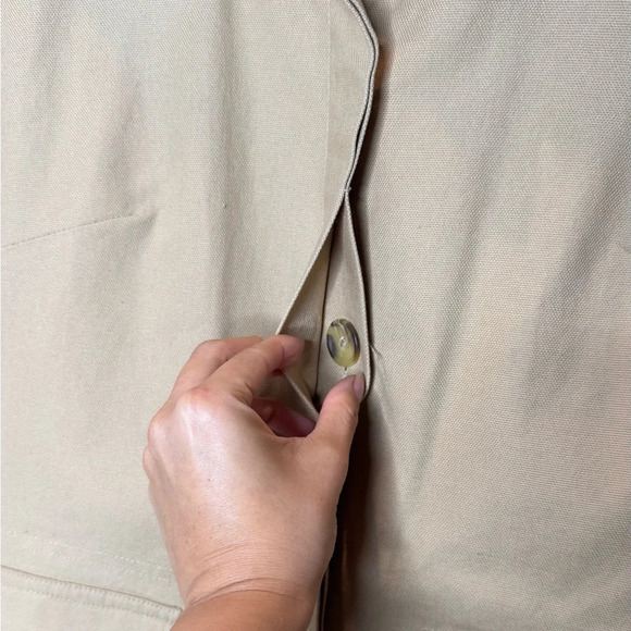 Debenhams Minimalist Soft Canvas Trench Coat Size 14 Tan - Picture 2 of 10